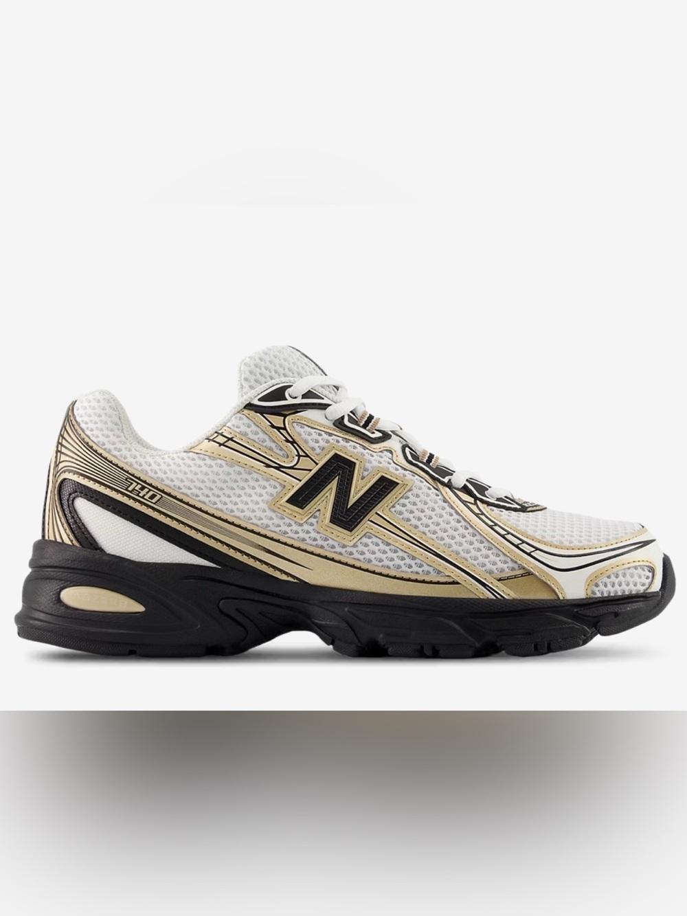 New Balance 740 Shoes Womens Size 8 Black/White/Gold Damaged Box